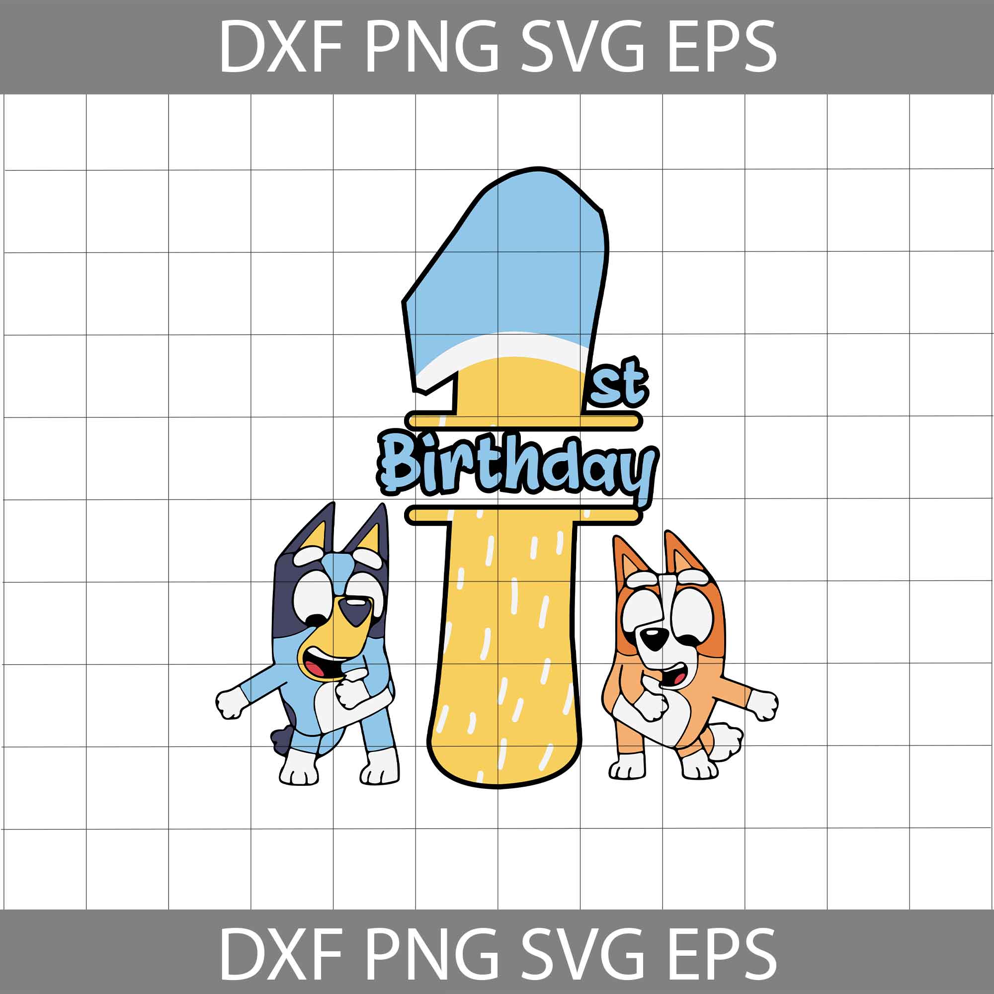 Bluey 8 Birthday Of The Birthday Svg, Bluey Birthday Svg, Png, Pdf, Dxf  Digital File.