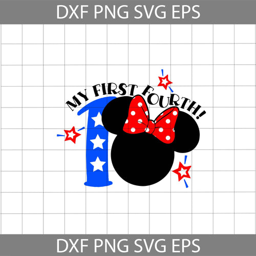 Minnie Mouse My First Fourth of July svg, America Svg, 4th of July Svg, Cricut file, clipart, svg, png, eps, dxf