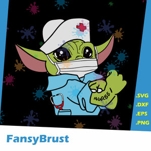 Strong Baby Yoda Nurse svg, Nurse svg, Job Svg, cricut file, clipart, svg, png, eps, dxf