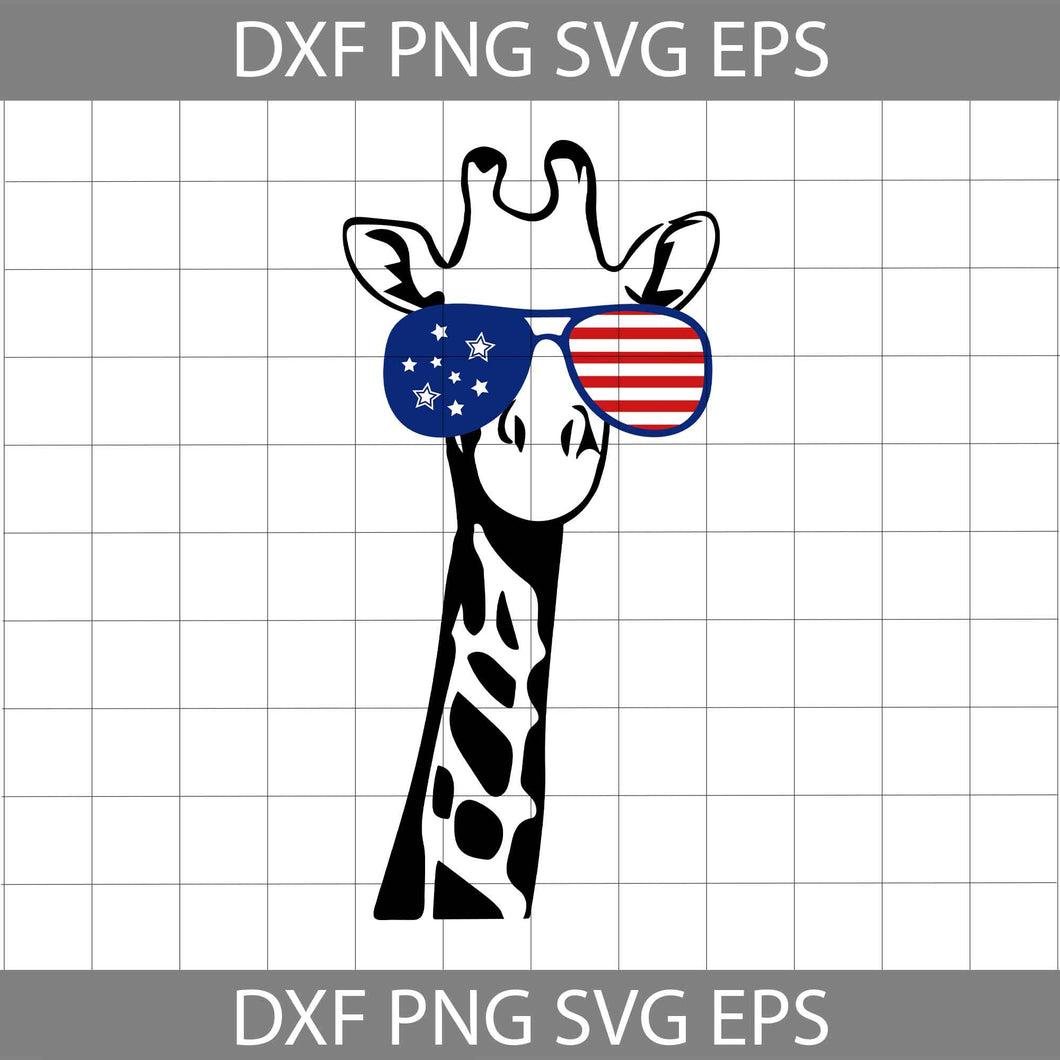 Patriotic Giraffe svg, America Svg, 4th of July Svg, Cricut file, clipart, svg, png, eps, dxf