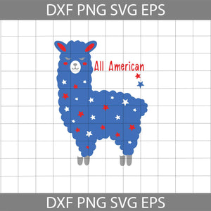 All american llama svg, America Svg, 4th of July Svg, Cricut file, clipart, svg, png, eps, dxf