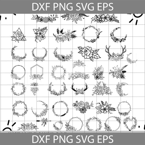 40 Floral Bundle svg, Flower svg, Cricut file, clipart, svg, png, eps, dxf