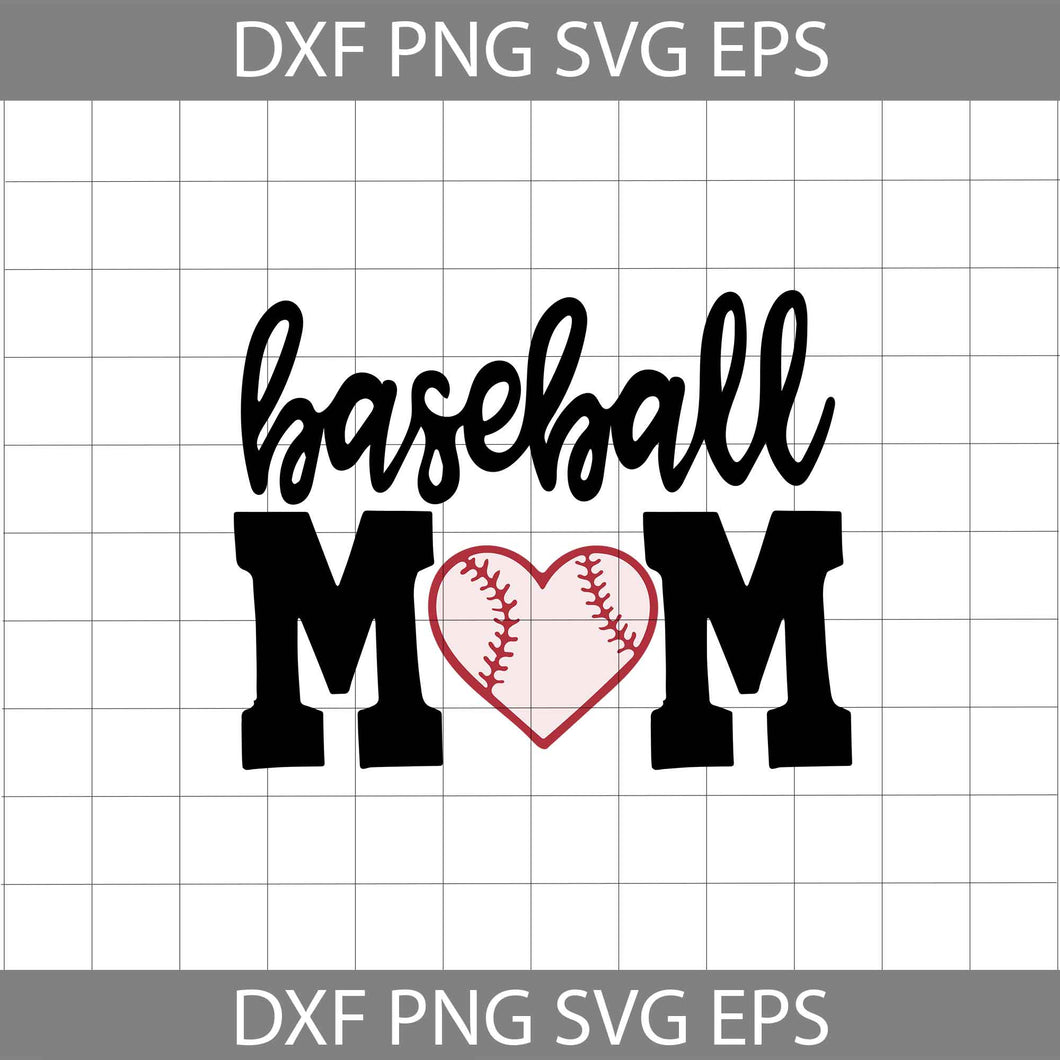 Baseball Mom Svg, Heart Baseball Svg, love baseball svg, Mom svg, mother's svg, cricut file, clipart, png, eps, dxf