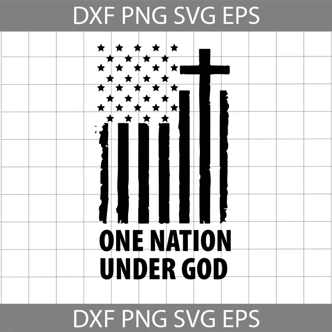 Christian One Nation Under God Cross American Flag svg, America Flag Svg, Cricut file, clipart, svg, png, eps, dxf