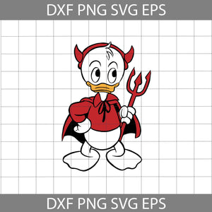 Devil Huey Svg, Donald Duck svg, Cartoon Svg, Halloween svg, Halloween Gift Svg, Cricut File, Clipart, Svg, Png, Eps, Dxf