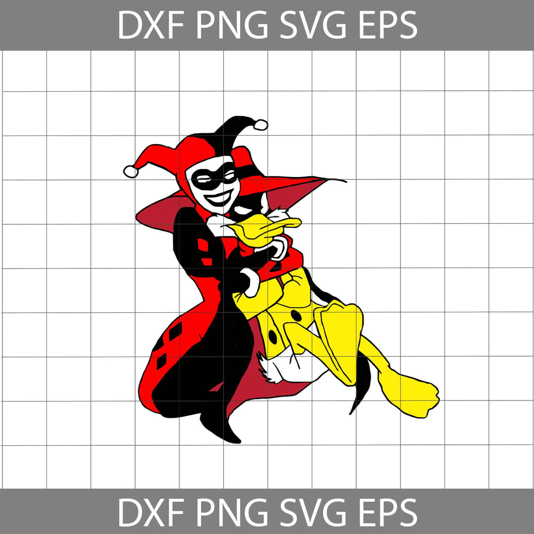 Harley Quinn And Darkwing duck Svg, Duck svg, Cartoon Svg, Halloween svg, Halloween Gift Svg, Cricut File, Clipart, Svg, Png, Eps, Dxf