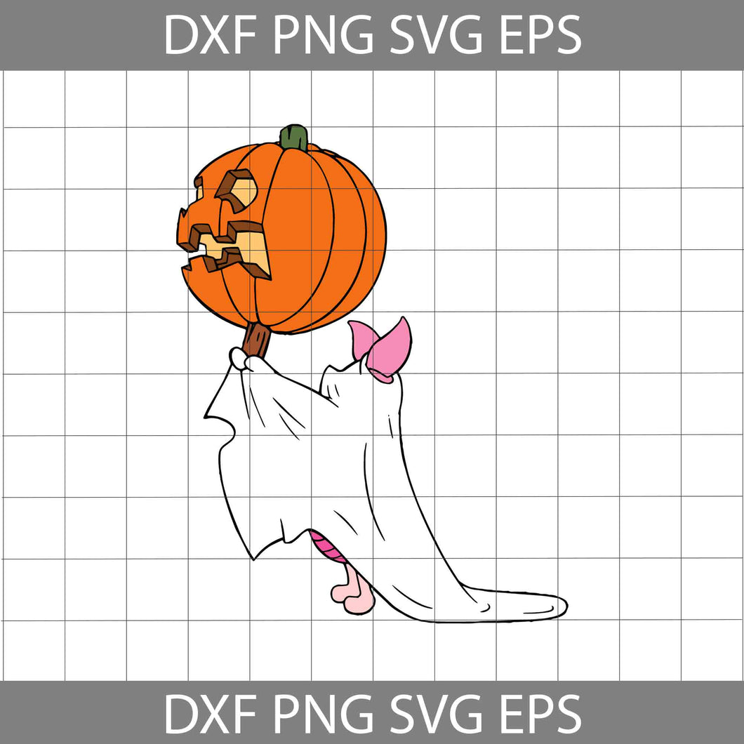 Ghost Piglet Svg, Winnie The Pooh svg, cartoon Svg, Halloween svg, Halloween Gift Svg, Cricut File, Clipart, Svg, Png, Eps, Dxf