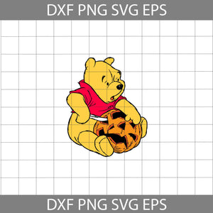 Pooh Carving Pumpkin Svg, Winnie The Pooh, cartoon Svg, Halloween svg, Halloween Gift Svg, Cricut File, Clipart, Svg, Png, Eps, Dxf