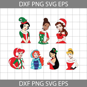 Belle Svg, Cinderella Svg, Tiana Svg, Snow White Svg, Mulan Svg, Merida Svg, Ariel Svg, Bundle, Princesses Svg, Cartoon Svg, Christmas Svg, Gift Svg, Cricut File, Clipart, Svg, Png, Eps, Dxf