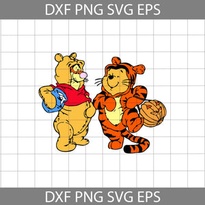 Tiger and Pooh Cosplay Svg, Tiger and Bear Cuties svg, Halloween svg, Halloween Gift svg, Cricut File, Clipart, svg, png, eps, dxf