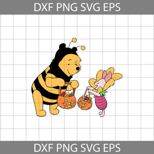 Pooh and Piglet Pumpkin Svg, Pig and Bear Cuties svg, Halloween svg, Halloween Gift svg, Cricut File, Clipart, svg, png, eps, dxf