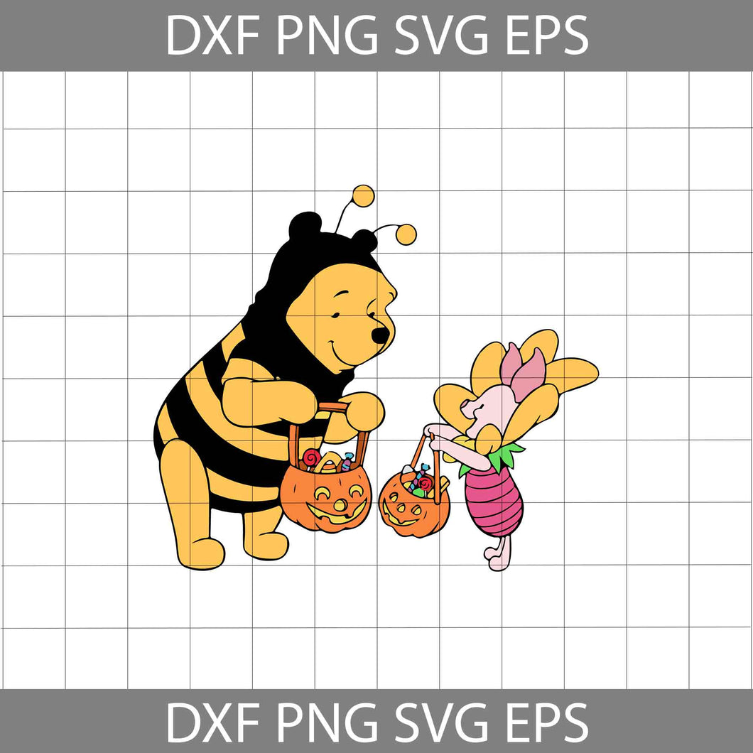 Pooh and Piglet Pumpkin Svg, Pig and Bear Cuties svg, Halloween svg, Halloween Gift svg, Cricut File, Clipart, svg, png, eps, dxf