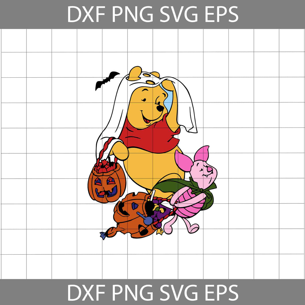 Pooh and Piglet Pumpkin Svg, Pig and Bear Cuties svg, Halloween svg, Halloween Gift svg, Cricut File, Clipart, svg, png, eps, dxf