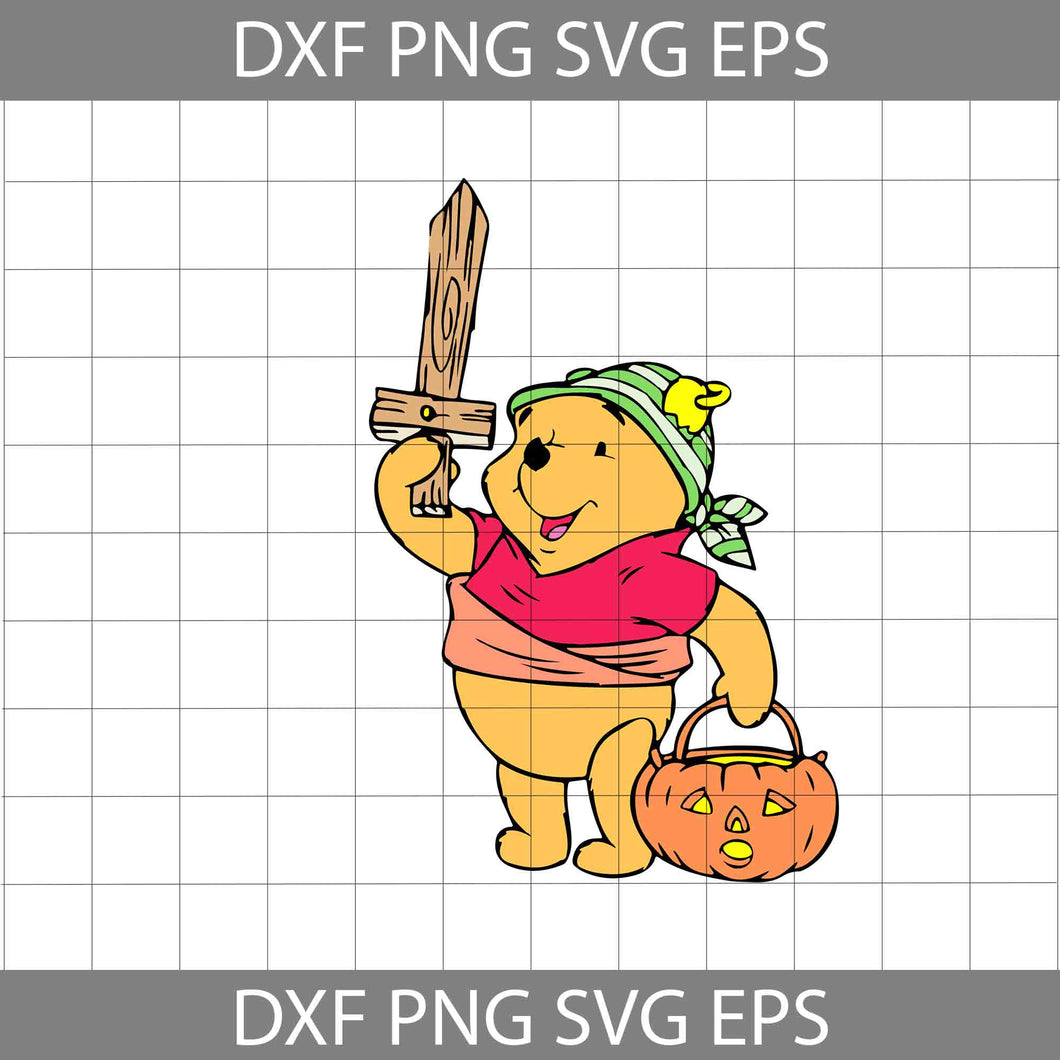Pooh Pumpkin Svg, Bear Cuties svg, Halloween svg, Halloween Gift svg, Cricut File, Clipart, svg, png, eps, dxf