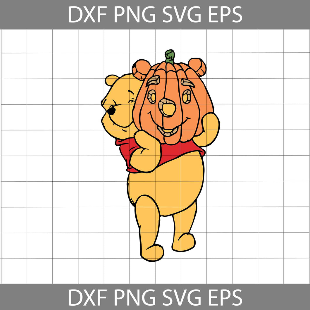 Pooh Pumpkin Svg, Bear Cuties svg, Halloween svg, Halloween Gift svg, Cricut File, Clipart, svg, png, eps, dxf
