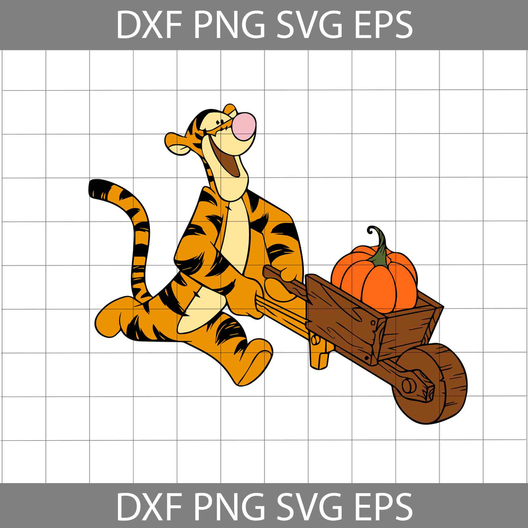 Tiger Pumpkin Svg, Winnie The Pooh Svg, Tiger Cuties svg, Halloween svg, Halloween Gift svg, Cricut File, Clipart, svg, png, eps, dxf