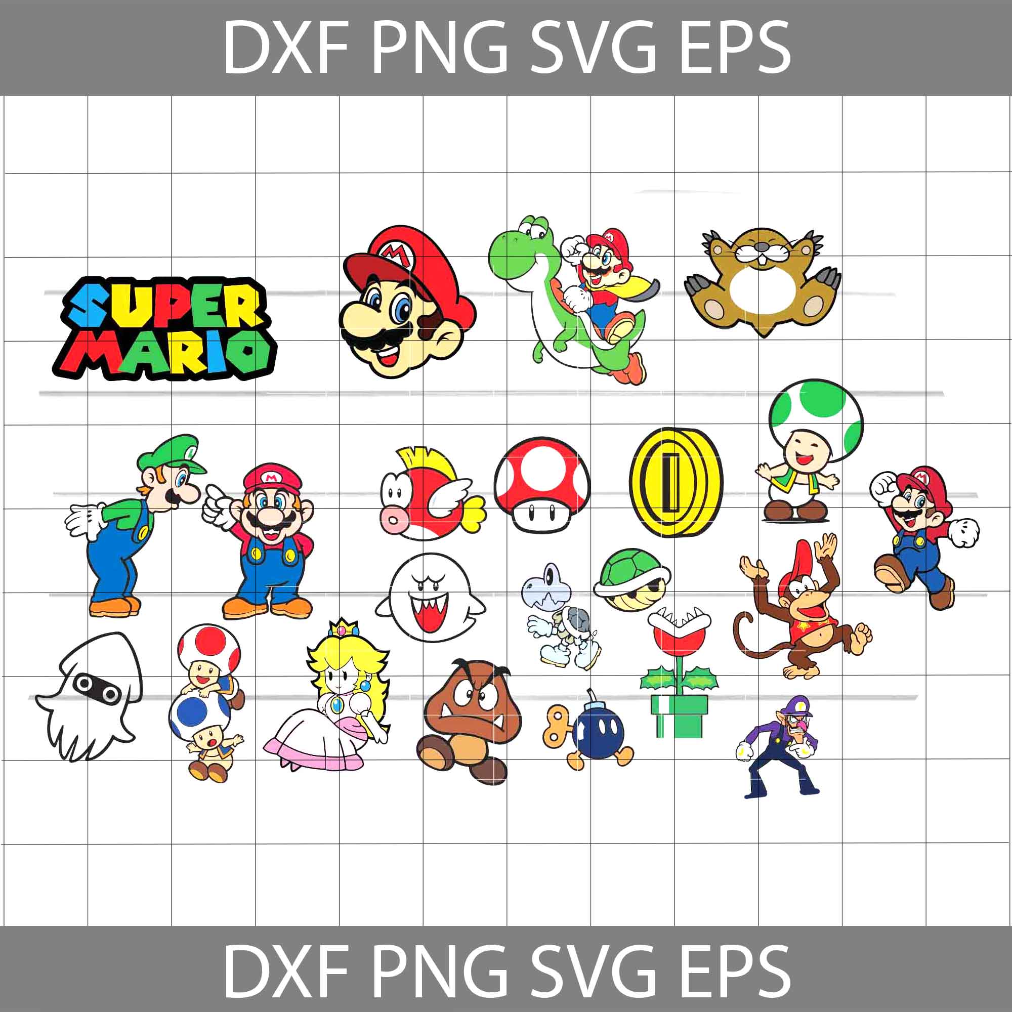 Mario SVG Bundle: Mario Characters Svg Super Mario Svg Mario 