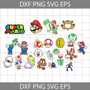 Super mario svg, Super mario bros svg, Mario svg, game svg, cricut file, clipart, bundle, svg, png, eps, dxf