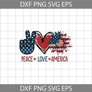 Peace love America Hippie Sunflower svg, 4th of July Svg, America Svg, Cricut file, clipart, svg, png, eps, dxf