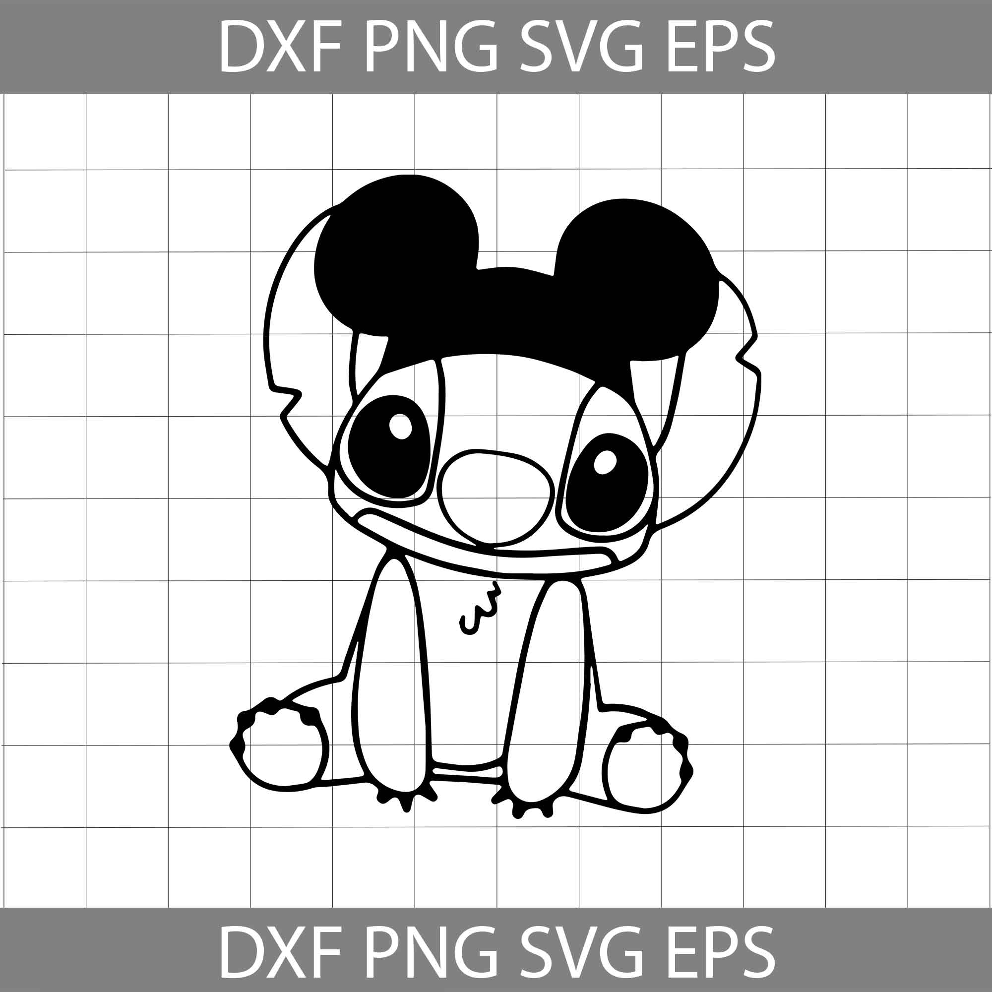 Stitch mickey ears svg, stitch svg, cricut file, clipart, svg, png, eps, dxf