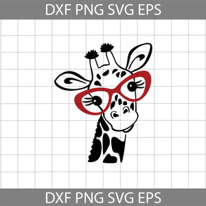 Giraffe SVG, Giraffe with eyeglasses Svg, cricut file, clipart, svg, png, eps, dxf