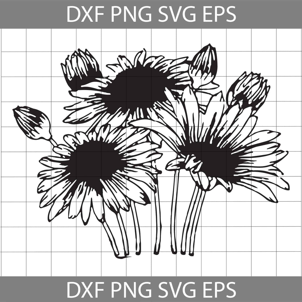 Sunflowers svg, Laurel svg, flower svg, Cricut file, clipart, svg, png ...