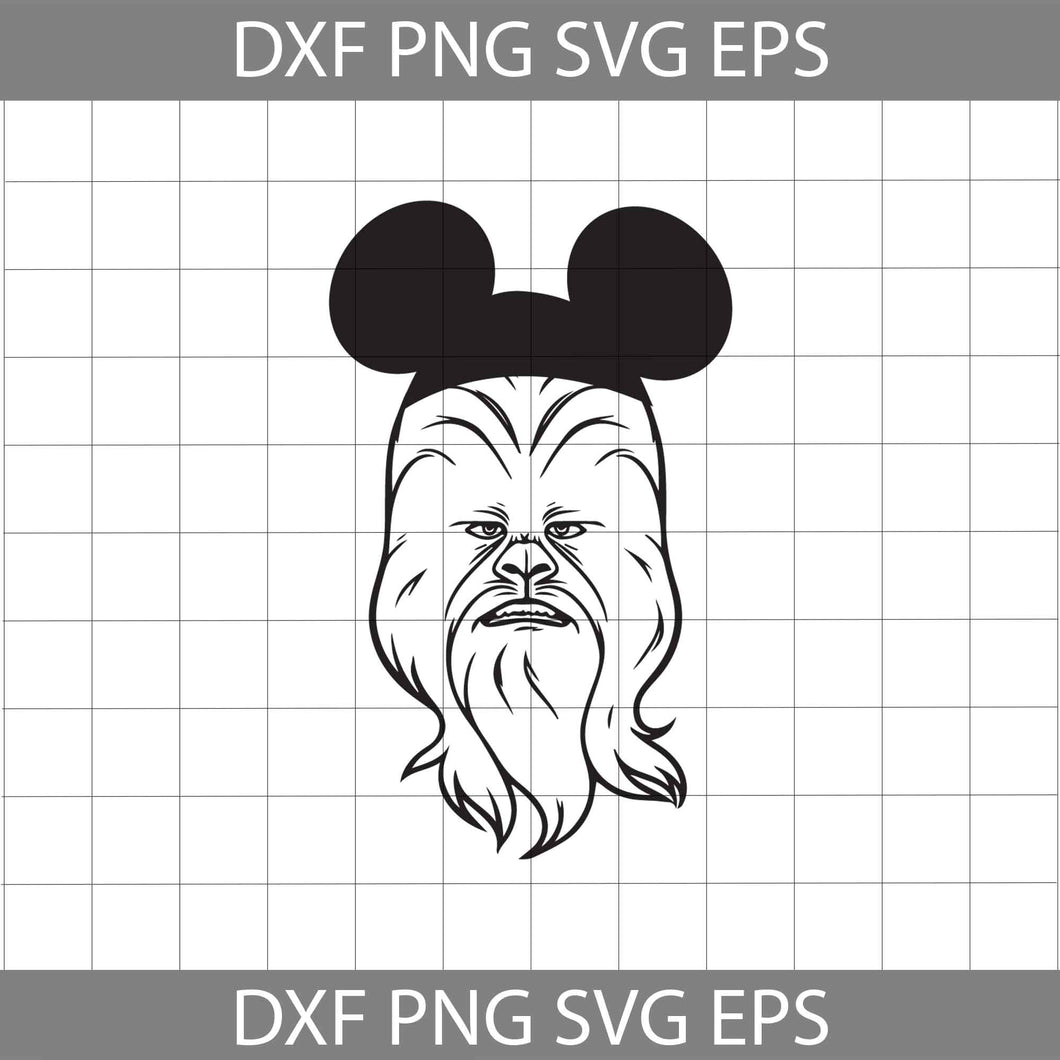 hewbacca svg, Chewbacca with mouse ears svg, Mickey Ears Svg, Disney Svg, cricut file, clipart, svg, png, eps, dxf