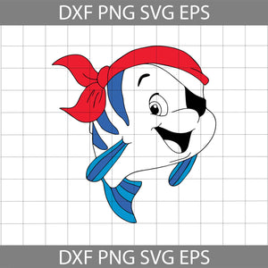 Pirate flounder svg, Flounder svg, Ariel svg, Disney Svg, cricut file, clipart, svg, png, eps, dxf