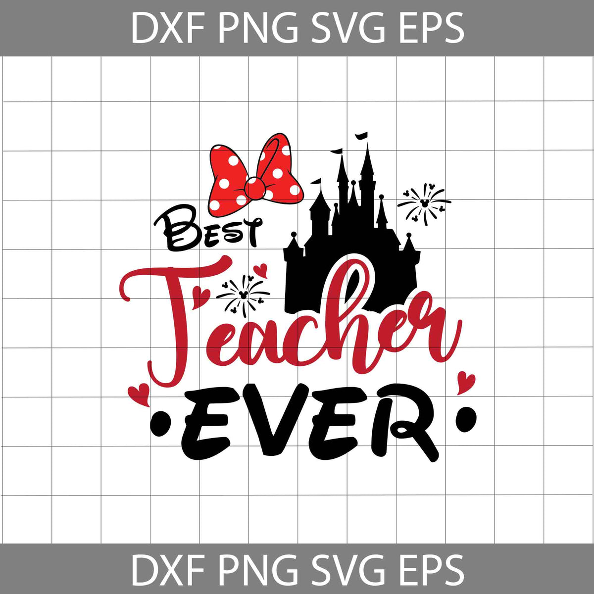 Best Teacher Ever Svg, Minnie Bow Svg, Teacher Svg, Back To school Svg ...