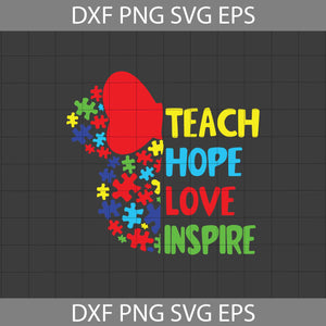 Teach Hope Love Inspire Svg, Autism Minnie Head Svg, Teach Svg, Back To School Svg, Cricut File, Clipart, Svg, Png, Eps, Dxf