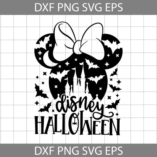 Disney Halloween Svg, Halloween Castle Svg, Minnie Head Bats Svg, halloween Svg, Cricut File, Clipart, Svg, Png, Eps, Dxf