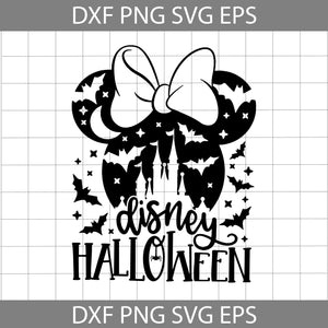 Disney Halloween Svg, Halloween Castle Svg, Minnie Head Bats Svg, halloween Svg, Cricut File, Clipart, Svg, Png, Eps, Dxf