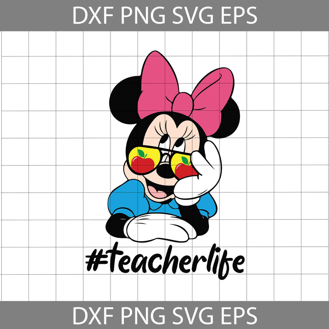 Teacher Life Svg, Minnie Teacher Svg, Teacher svg, Back To School Svg, Cricut File, Clipart, Svg, Png, Eps, Dxf