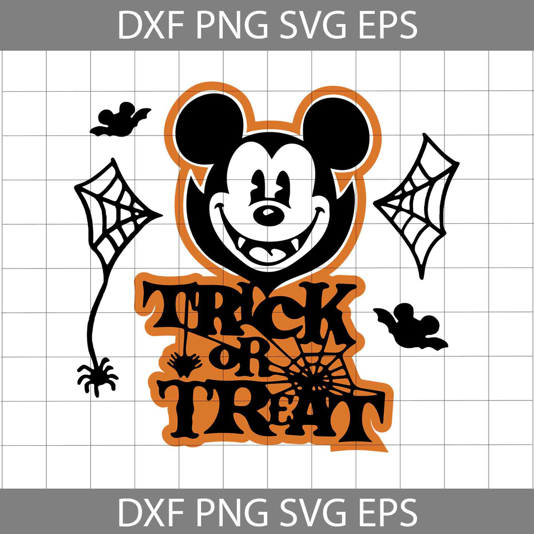 Mickey Mouse Trick or Treat SVg, Halloween Svg, Cricut File, Clipart, Svg, Png, Eps, Dxf