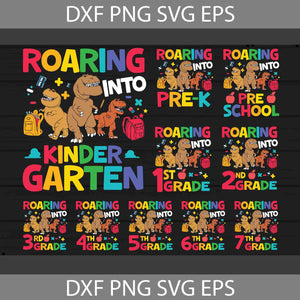 Roaring Into Kindergarten Svg, Pre-K Svg, Pre-School Svg, 1st Grade Svg, Ramsay Svg, Butch Svg, Nash Svg, The Good Dinosaur Svg, Bundle, Back To School Svg, Cricut File, Clipart, Svg, Png, Eps, Dxf