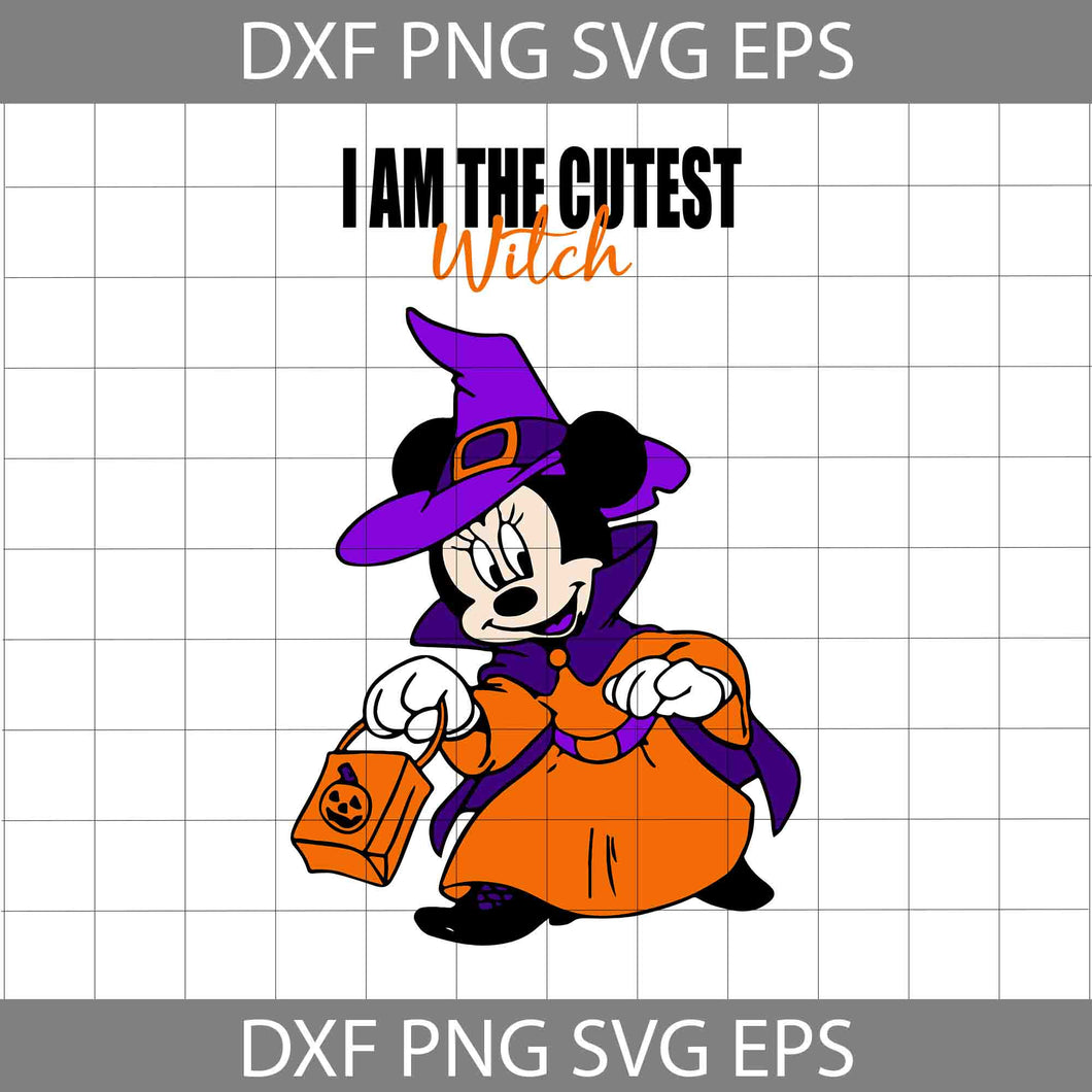 I Am The Cutest Witch Svg, Mickey Halloween Svg, Mickey witch Svg, Halloween Svg, cricut File, Clipart, Svg, Png, Eps, Dxf