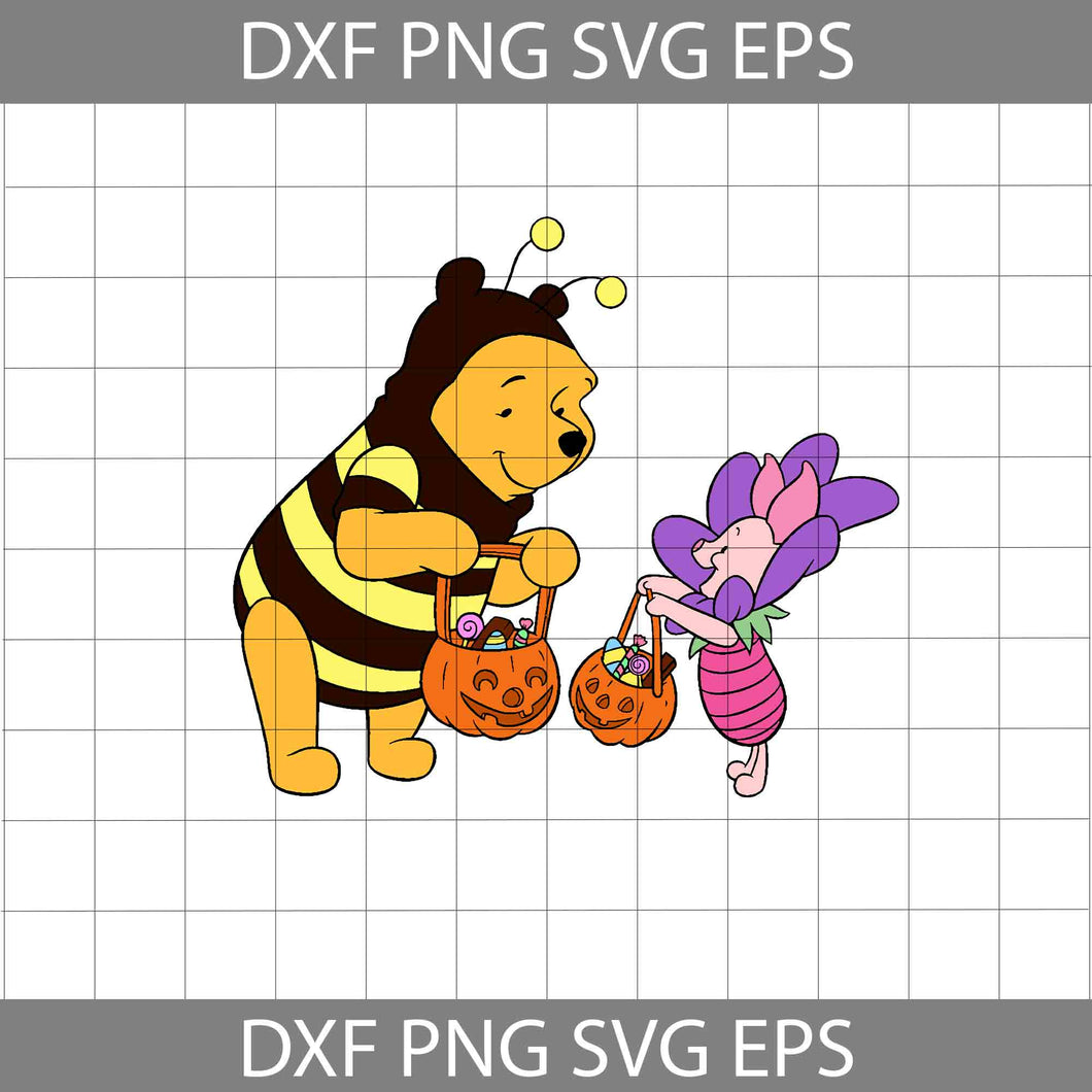 Pooh and Piglet Pumpkin Svg, Halloween Svg, cricut File, Clipart, Svg, Png, Eps, Dxf