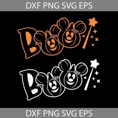 Boo Svg, Mickey Pumpkin Svg, Disney Halloween Svg, halloween svg, cricut file, clipart, svg, png, eps, dxf