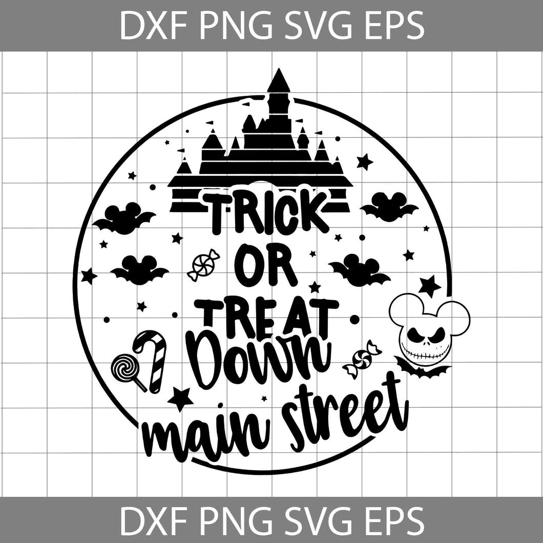 Trick Or Treat Down Main Street Svg, Disney Land Halloween Svg, halloween svg, cricut file, clipart, svg, png, eps, dxf