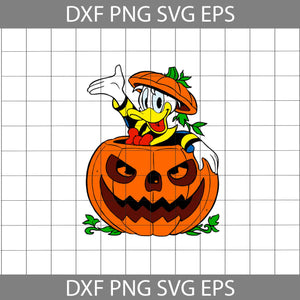 Donald Duck Pumpkin Svg, Cartoon Svg, Halloween Svg, Halloween Gift Svg, Cricut File, Clipart, Svg, Png, Eps, Dxf