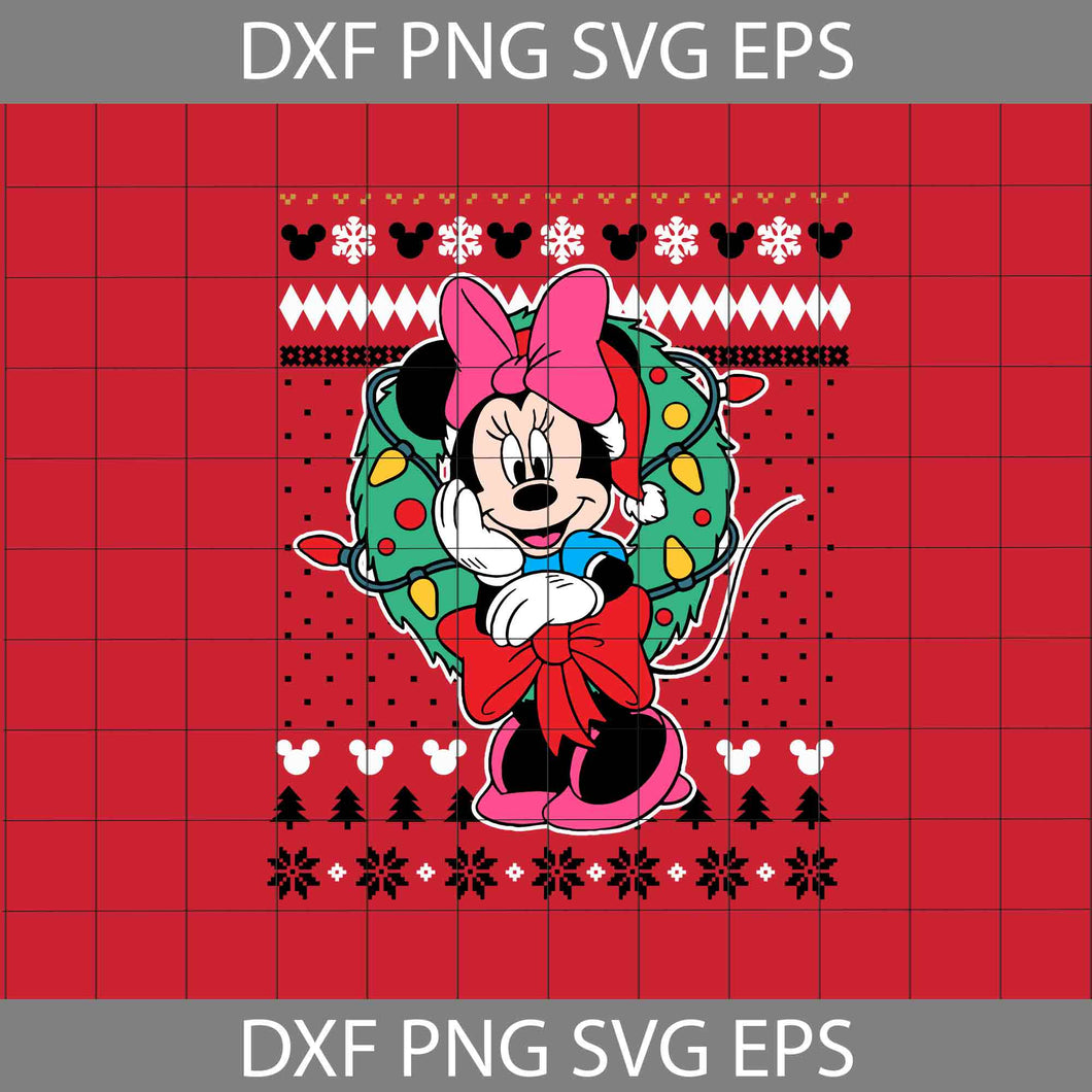 Minnie Ugly Christmas SVg, Minnie Svg, Mouse Cute Svg, Christmas Svg, Gift SVg, Cricut File, Clipart, Svg, Png, Eps, Dxf