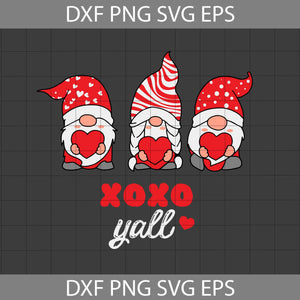 Cute Gnomes XOXO Y’all Valentine’s Svg, Happy Valentine’s Day SVg, Cartoon Svg, Valentine's day Svg, Gift Svg, Cricut File, Clipart, Svg, Png, Eps, Dxf