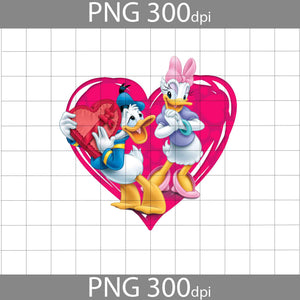 Daisy And Donald Duck Love Png, Cartoon Png, Valentine's day Png, Png Images 300dpi