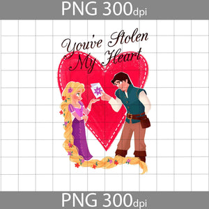 You've Stolen My Heart Png, Rapunzel Love Png, Cartoon Png, Valentine's Day png, Gift Png, Png Images 300dpi