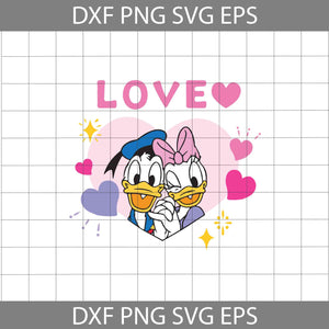 Daisy And Donald Duck Love SVg, Cartoon Svg, Valentine's day Svg, Gift Svg, Cricut File, Clipart, Svg, Png, Eps, Dxf