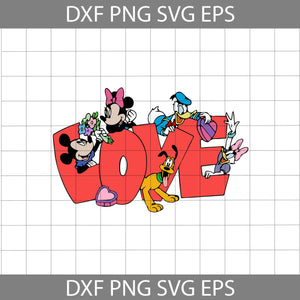 Love Svg, Mickey And Friends SVg, Cartoon Svg, Valentine's day Svg, Gift Svg, Cricut File, Clipart, Svg, Png, Eps, Dxf