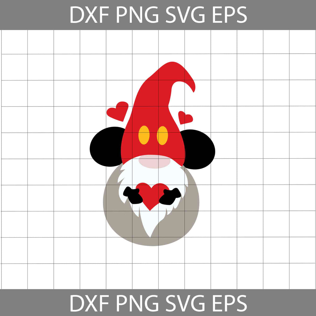 Mickey Gnome SVg, Cartoon Svg, Valentine's day Svg, Gift Svg, Cricut File, Clipart, Svg, Png, Eps, Dxf