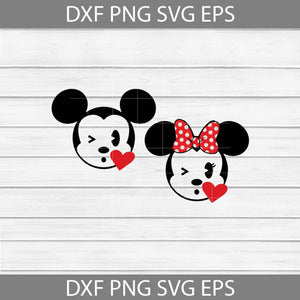 Mickey and Minnie Kiss Svg, Bundle, Cartoon Svg, Valentine's day Svg, Gift Svg, Cricut File, Clipart, Svg, Png, Eps, Dxf