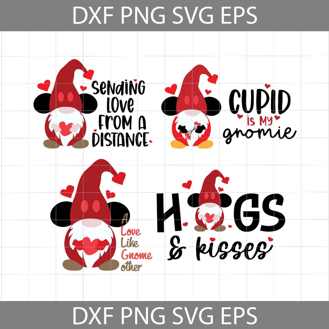 Hugs and Kisses SVg, Mickey Gnome SVg, Bundle, Cartoon Svg, Valentine's day Svg, Gift Svg, Cricut File, Clipart, Svg, Png, Eps, Dxf