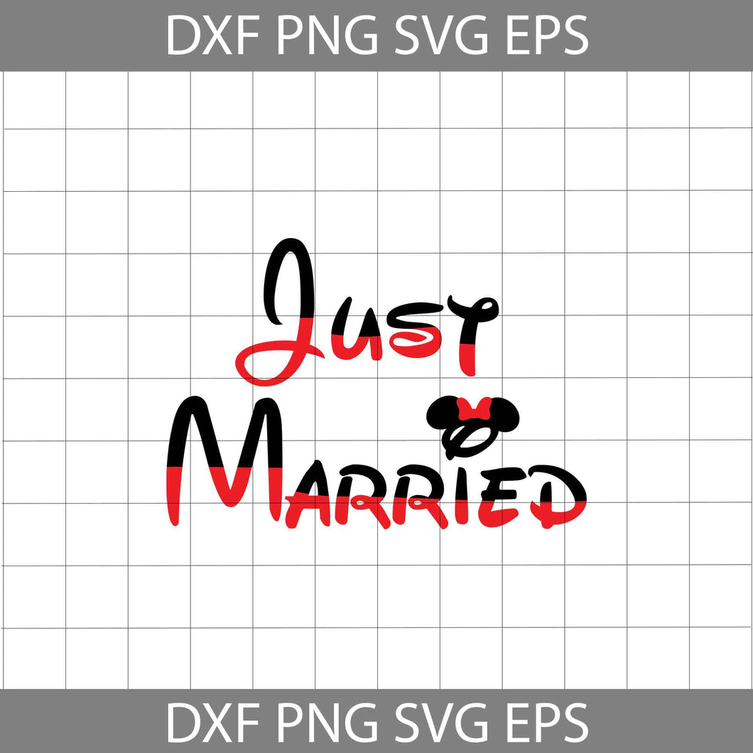 Just Married Svg, Minnie Inspired SVg, Mouse Ears SVg, Cartoon Svg, Valentine's day Svg, Gift Svg, Cricut File, Clipart, Svg, Png, Eps, Dxf